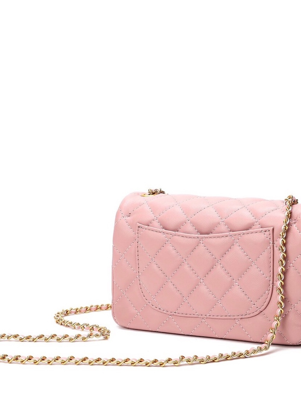 Tiffany & Fred. Pink Chain Crossbody with Gold Hardware - Picture 3 of 8